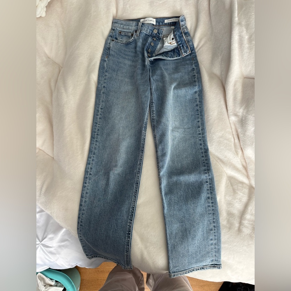 Denim Forum High Rise Straight Jeans in Indigo
